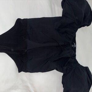 Express Black Puff sleeve bodysuit
